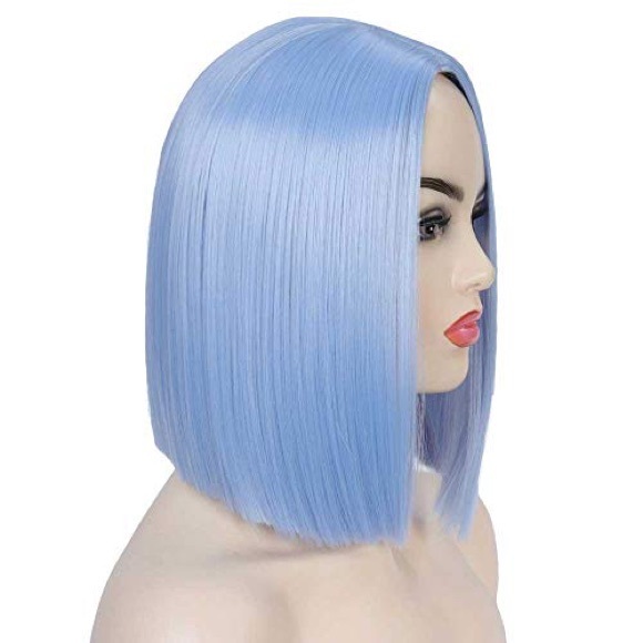 Light Blue Wig Short Straight Bob. 12” - Picture 2 of 10